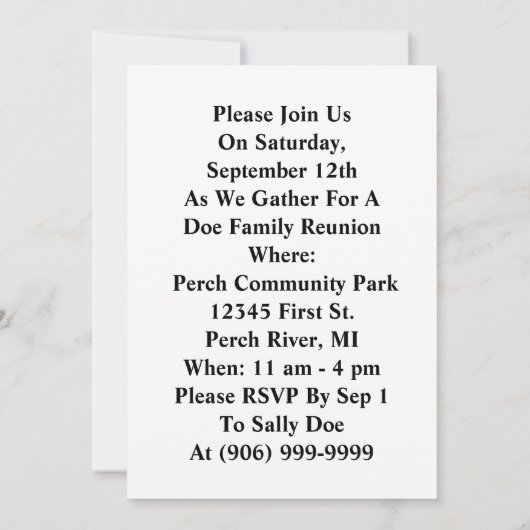  Gezinshereniging Happy Homemaker Uitnodiging (Achterkant)