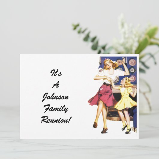  Gezinshereniging Happy Mam - Uitnodiging voor kin (Staand voorkant)