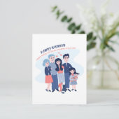 gezinshereniging het leven begint met liefde en ei bedankkaart (Staand voorkant)