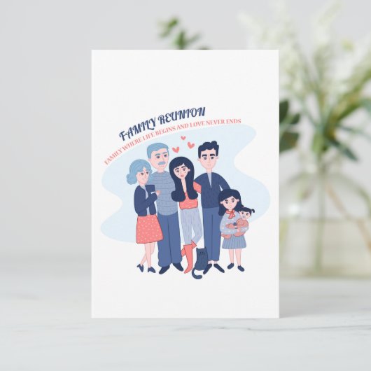 gezinshereniging het leven begint met liefde en ei kaart (Staand voorkant)