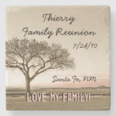 Gezinshereniging in het hoogste land stenen onderzetter (Voorkant)