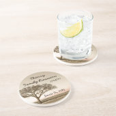 Gezinshereniging in het hoogste land zandsteen onderzetter (Zijkant)