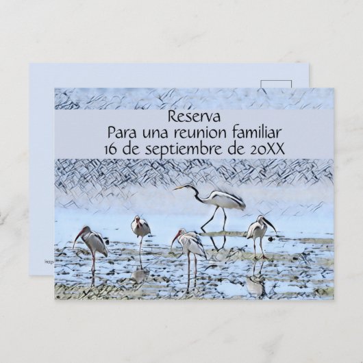 Gezinshereniging in het Spaans Aankondigingskaart (Voorkant / Achterkant)