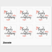 gezinshereniging is alles vierkante sticker (Vel)