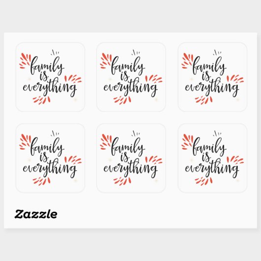 gezinshereniging is alles vierkante sticker (Vel)