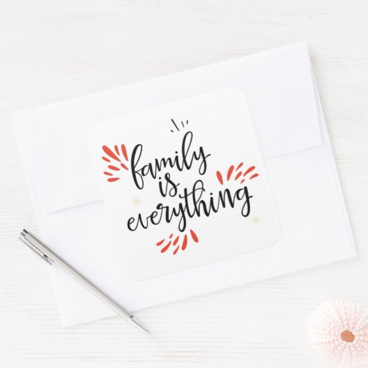 gezinshereniging is alles vierkante sticker (Envelop)