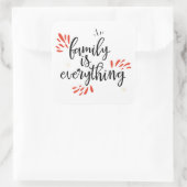 gezinshereniging is alles vierkante sticker (Tas)