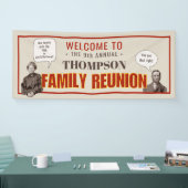 gezinshereniging | Je onderschrift grappige foto Spandoek (Beurs)