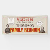 gezinshereniging | Je onderschrift grappige foto Spandoek (Horizontaal)