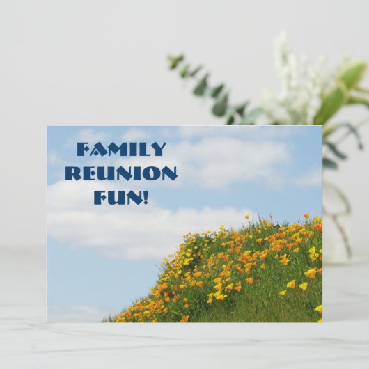 Gezinshereniging. Kaarten van uitnodigingen (Staand voorkant)