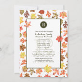 Gezinshereniging kampische herfstmonogram kaart (Voorkant)