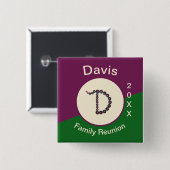 Gezinshereniging Keepomwille Sparking Letter D Ini Vierkante Button 5,1 Cm (Voorkant /achterkant)