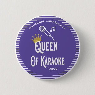 Gezinshereniging Koningin Karaoke Singing Ronde Button 5,7 Cm
