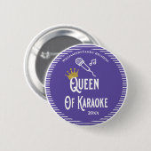 Gezinshereniging Koningin Karaoke Singing Ronde Button 5,7 Cm (Voorkant /achterkant)