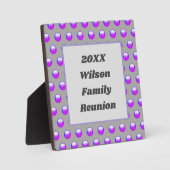 Gezinshereniging Levendige Paarse Polka Dots Fotoplaat (Voorkant)