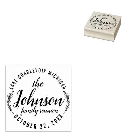 Gezinshereniging Logo ontwerp Robuuste buitenshuis Rubberstempel (Gestempeld)