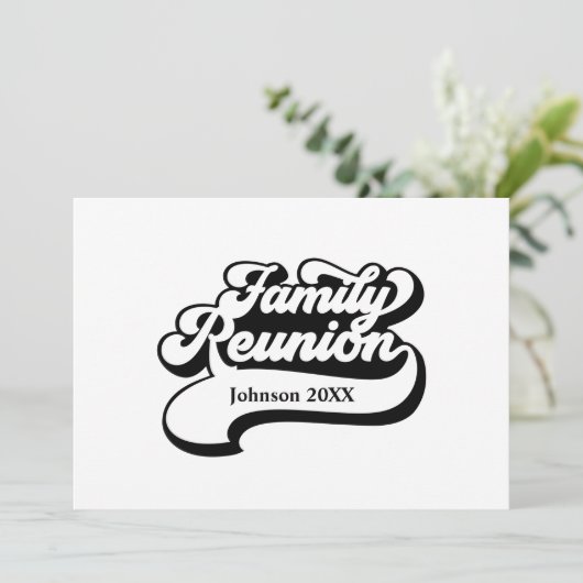 Gezinshereniging met uitnodiging voor ballonnen (Staand voorkant)