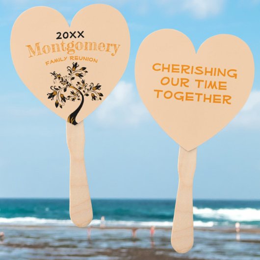 Gezinshereniging Modern Floral Tree Sinaasappel Handwaaier