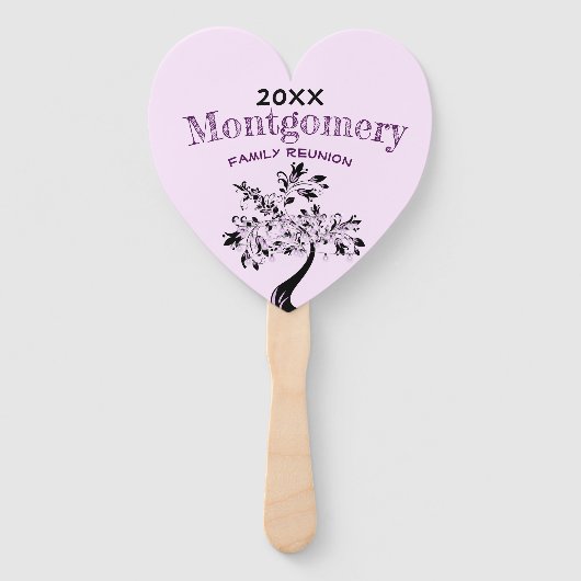 Gezinshereniging Modern kleurrijk Floral Paars Handwaaier (Voorkant)