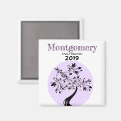 Gezinshereniging Modern Paarse Boom Memento Magneet (Voorkant / Achterkant)
