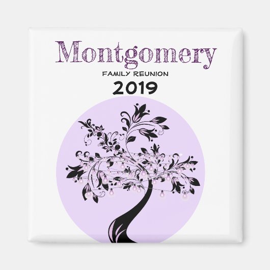 Gezinshereniging Modern Paarse Boom Memento Magneet (Voorkant)