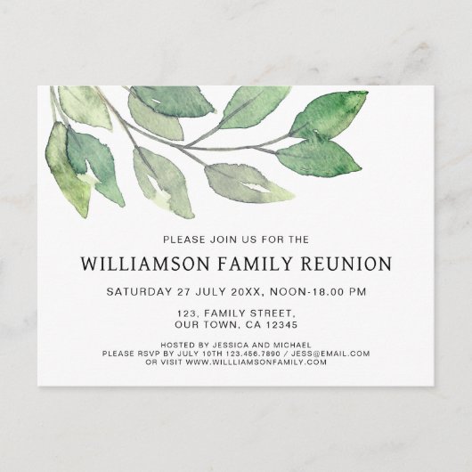 Gezinshereniging Modern Uitnodiging Briefkaart (Voorkant)