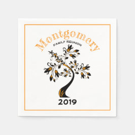 Gezinshereniging Moderne Oranje bloeiende zwarte b Servet