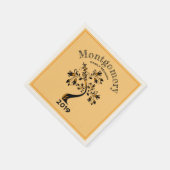 Gezinshereniging Moderne Oranje bloeiende zwarte b Servet (Hoek)