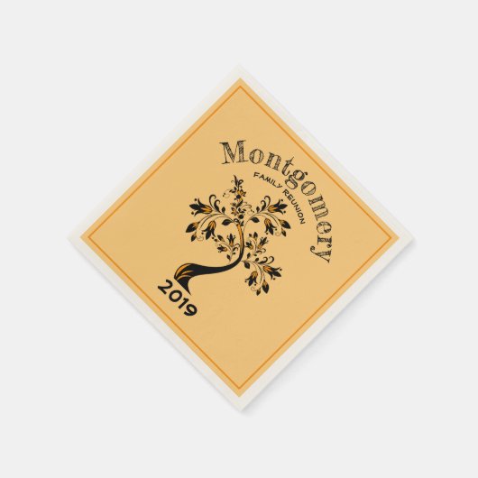 Gezinshereniging Moderne Oranje bloeiende zwarte b Servet (Hoek)