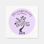 Gezinshereniging Moderne Paarse en zwarte boom Servet (Voorkant)