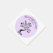 Gezinshereniging Moderne Paarse en zwarte boom Servet (Hoek)