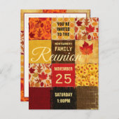 Gezinshereniging najaar patchwork quilt uitnodiging briefkaart (Voorkant / Achterkant)