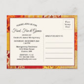 Gezinshereniging najaar patchwork quilt uitnodiging briefkaart (Achterkant)