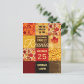 Gezinshereniging najaar patchwork quilt uitnodiging briefkaart (Staand voorkant)