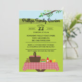 Gezinshereniging op de Picnic-lijst van het park Kaart (Staand voorkant)