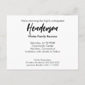 Gezinshereniging Opslaan Datum Aangepaste foto toe Aankondigingskaart (Achterkant)