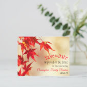 Gezinshereniging Opslaan Datum Herfst Red Leaves B Briefkaart (Staand voorkant)