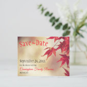 Gezinshereniging Opslaan Datum Herfst Red Leaves B Briefkaart (Staand voorkant)