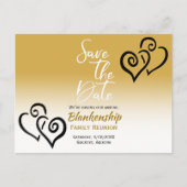 Gezinshereniging Opslaan Datum zwart verbonden har Aankondigingskaart (Voorkant)