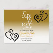 Gezinshereniging Opslaan Datum zwart verbonden har Aankondigingskaart (Voorkant)