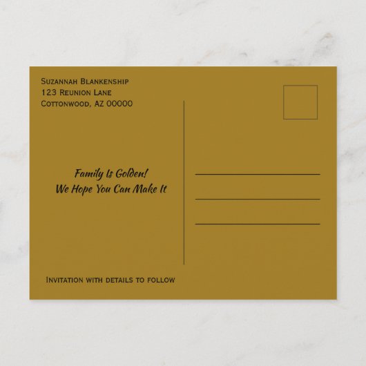 Gezinshereniging Opslaan Datum zwart verbonden har Aankondigingskaart (Achterkant)