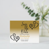 Gezinshereniging Opslaan Datum zwart verbonden har Aankondigingskaart (Staand voorkant)