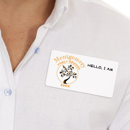 Gezinshereniging Oranje Moderne Boom Aangepaste na Etiket