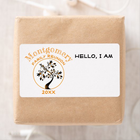 Gezinshereniging Oranje Moderne Boom Aangepaste na Etiket (Insitu)