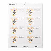 Gezinshereniging Oranje Moderne Boom Aangepaste na Etiket (Full Sheet)