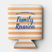 Gezinshereniging Oranje witte strepen Blikjeskoeler (Achterkant)