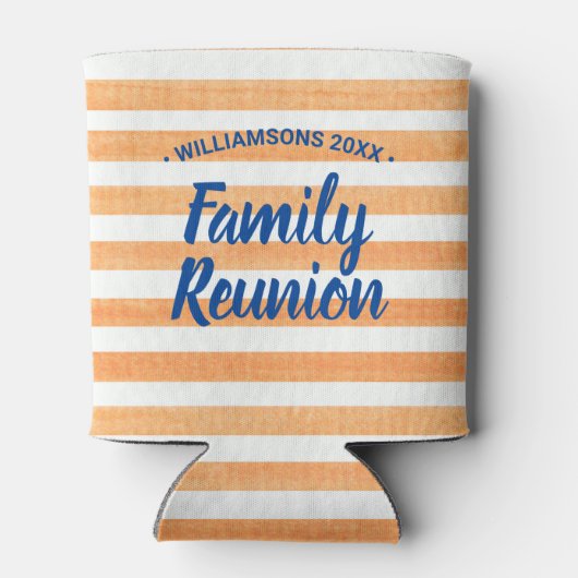 Gezinshereniging Oranje witte strepen Blikjeskoeler (Achterkant)