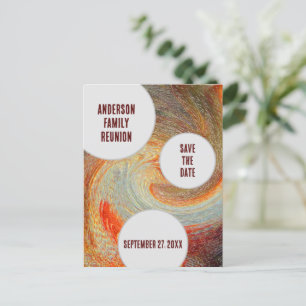 Gezinshereniging redt de datum Oranje bruine roovy Briefkaart