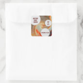 Gezinshereniging redt de datum Oranje bruine roovy Vierkante Sticker (Tas)