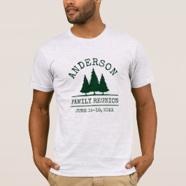 Gezinshereniging Rustic Pine Trees Grey T-shirt